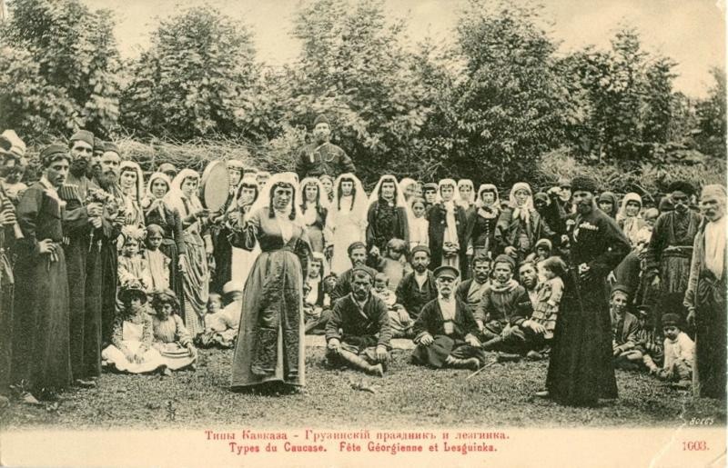 Типы Кавказа. Грузинский праздник и лезгинка, 1910-е