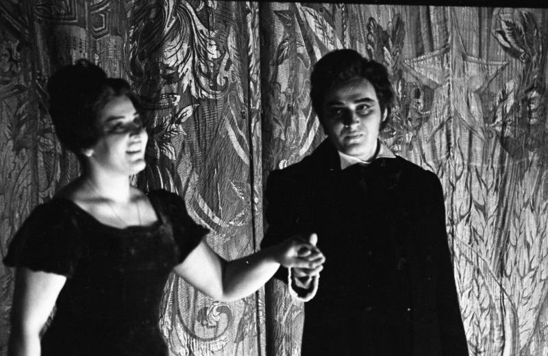 Певцы Людмила Сергиенко и Игорь Морозов на сцене Большого театра, 1977 год, г. Москва
