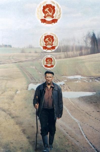 Этапы работы над картиной «Дорога», 1988 - 1989, г. Москва. Выставка «Голыми руками» с этой фотографией.&nbsp;