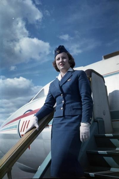 Стюардесса, 1960-е. Выставка «Небо. Самолет. Девушка» с этой фотографией.&nbsp;