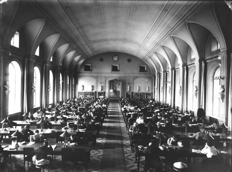 Большой читальный зал Публичной библиотеки, 1914 год