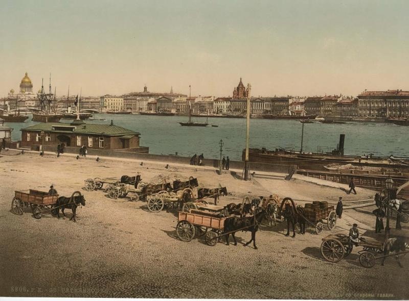 Николаевская набережная. Вид со стороны гавани, 1896 - 1897, г. Санкт-Петербург