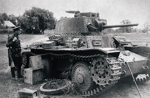 Северо-Западный фронт. Подбитый немецкий танк, 1941 - 1942