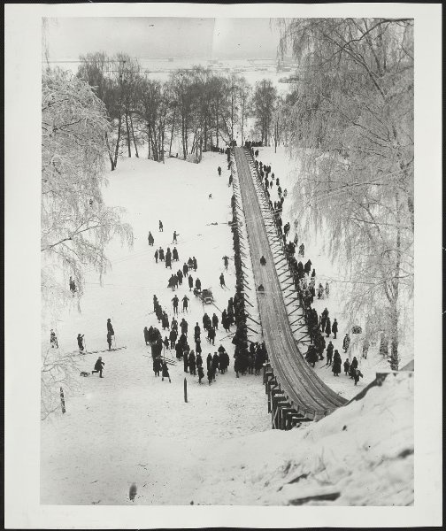 Катание на Воробьевых горах, 1929 год, г. Москва