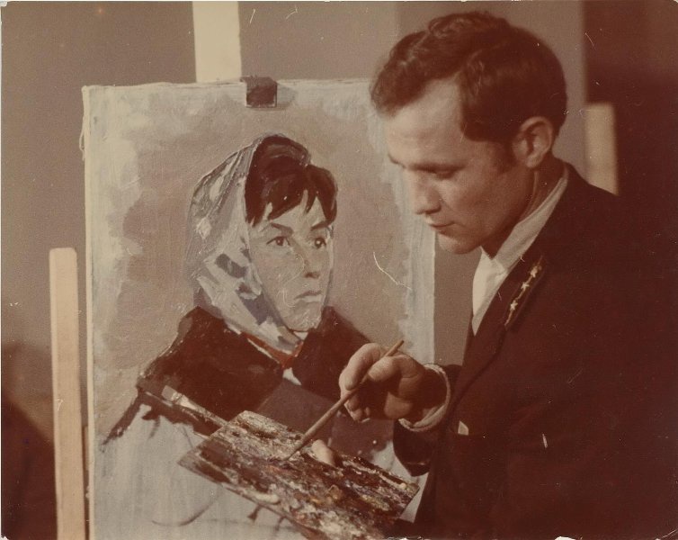 Художник, 1950-е. Выставка «Художник за работой» с этой фотографией.