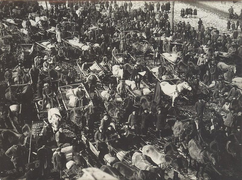 Красный обоз казаков станицы Родниковской Армавирского округа, 1928 год, Армавирский округ. Выставка «Казаки» с этой фотографией.