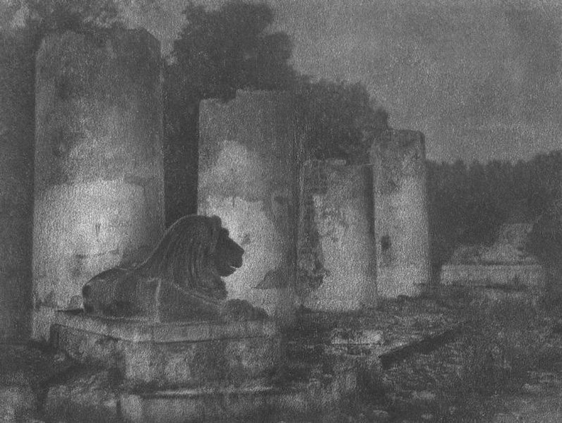 «На страже былого». Усадьба князей Голицыных в Кузьминках, 1920 год, Московский у., Кузьминки. Львиная пристань.