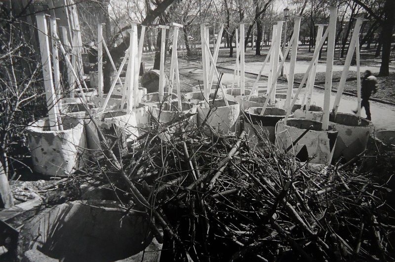 «...Дети елки в одно место снесли», 1990-е, г. Самара. Фотография «Звезда самарской фотографии – Евгений Рябушко» с этой фотографией.