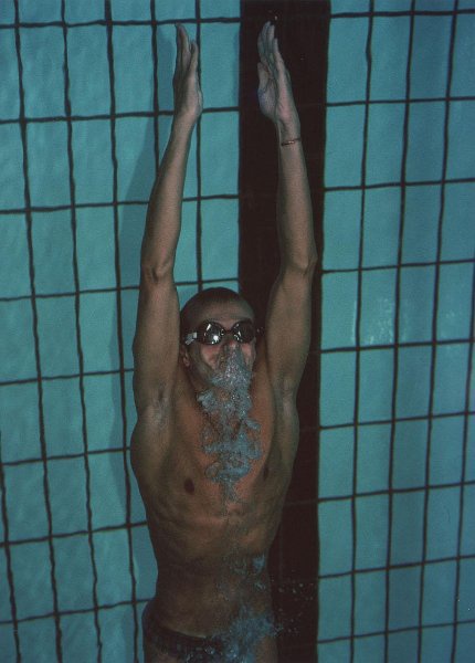 Олимпийский чемпион по плаванию Игорь Полянский, 1 июля 1990, г. Москва. Выставка «Как рыбы в воде» с этой фотографией.&nbsp;