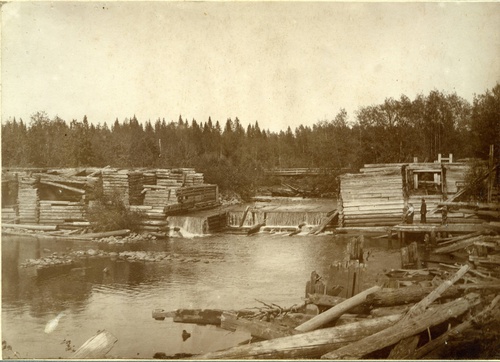 Остатки плотины лесозавода на реке Анда, 1912 год, Онежский р-н, пос. Анда