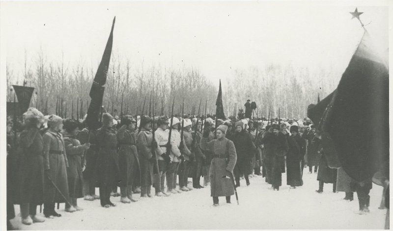 Встреча войск Красной армии с партизанами, 1919 год, г. Томск