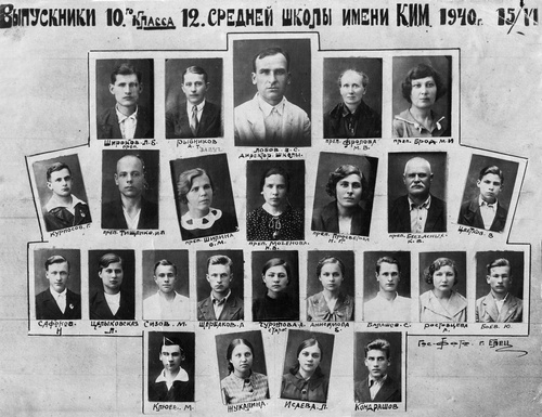 Выпускники средней школы имени КИМ, 15 июня 1940, г. Елец