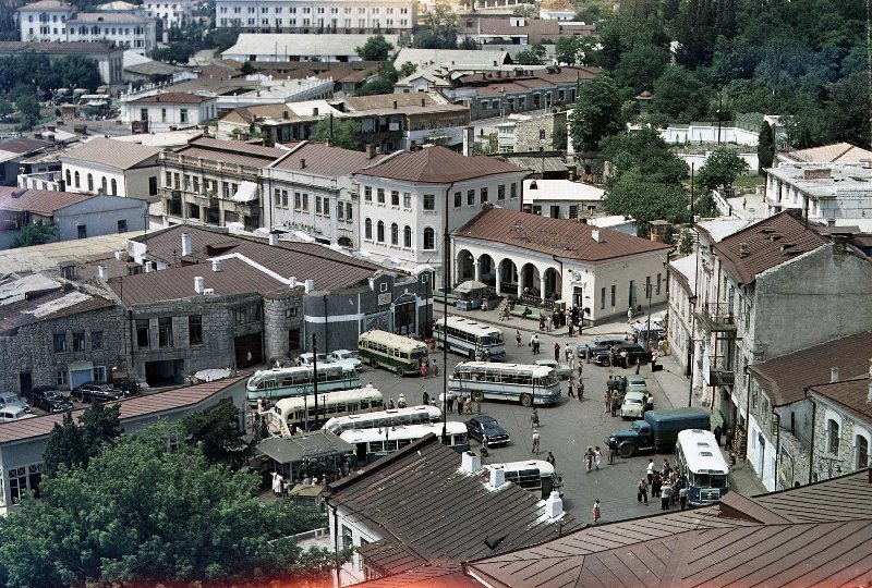 Вид с мачты на город, 1956 - 1965, Крымская обл., г. Ялта. Выставка «Ялта – город счастья» с этой фотографией.&nbsp;