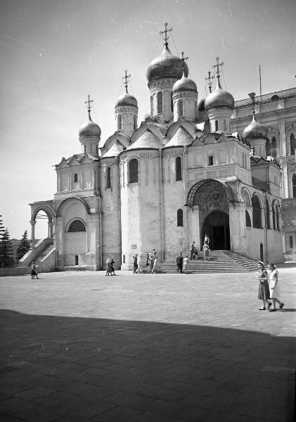 Благовещенский собор Московского Кремля, 1953 - 1963, г. Москва. Построен в 1489 году псковскими мастерами на белокаменном подклете конца XIV – начала XV веков (оставшемся от старого собора).