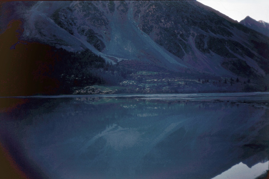 Озеро Аккем после заката, 24 - 26 июля 1989, Горно-Алтайская АО. 