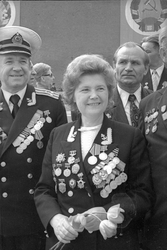 Санинструктор Катя Демина (Михайлова), Герой Советского Союза, на Красной площади, 1968 год, г. Москва