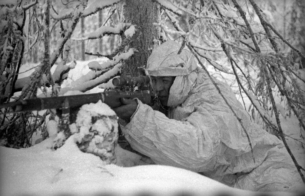 Советско-финская война. Снайпер А. С. Соколов, 1939 год