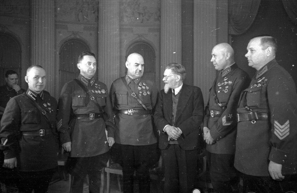 Хренов, Денисов, Кулик, Калини, Тимошенко, Аркадий Хренов, Святослав Денисов, Григорий Кулик, Михаил Калинин, Семен Тимошенко, Кирилл Мерецков, 1940 год, г. Москва