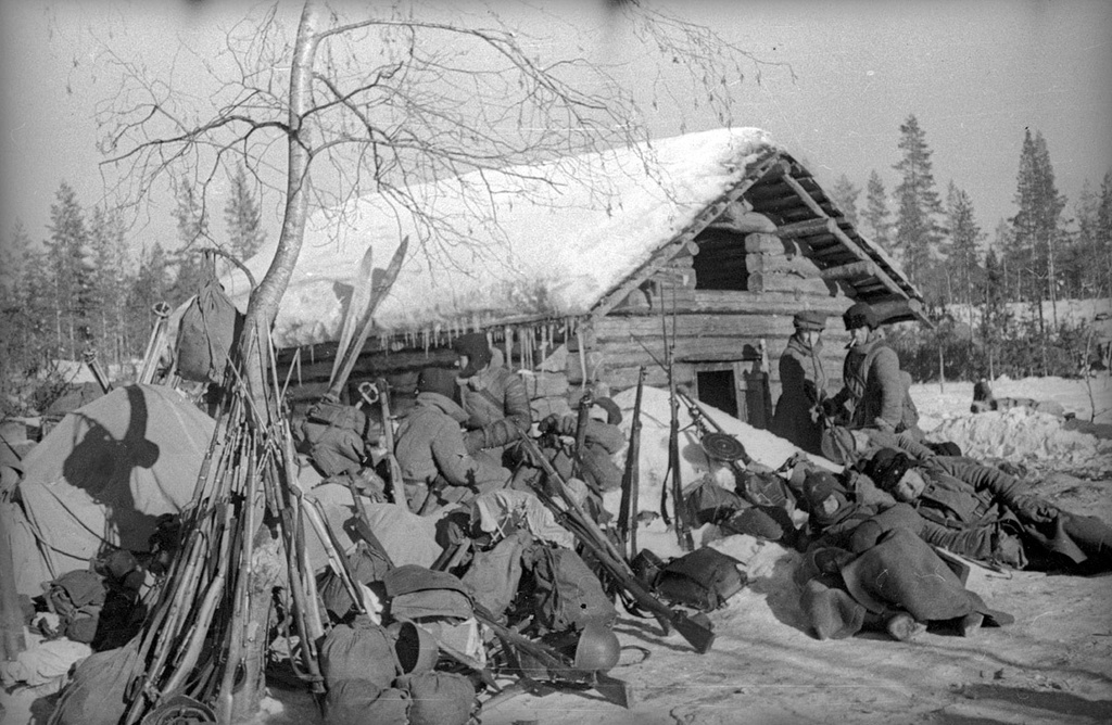 Советско-финская война. На привале, 1 декабря 1939 - 29 февраля 1940. Видеовыставка «Забытая война» с этой фотографией.&nbsp;