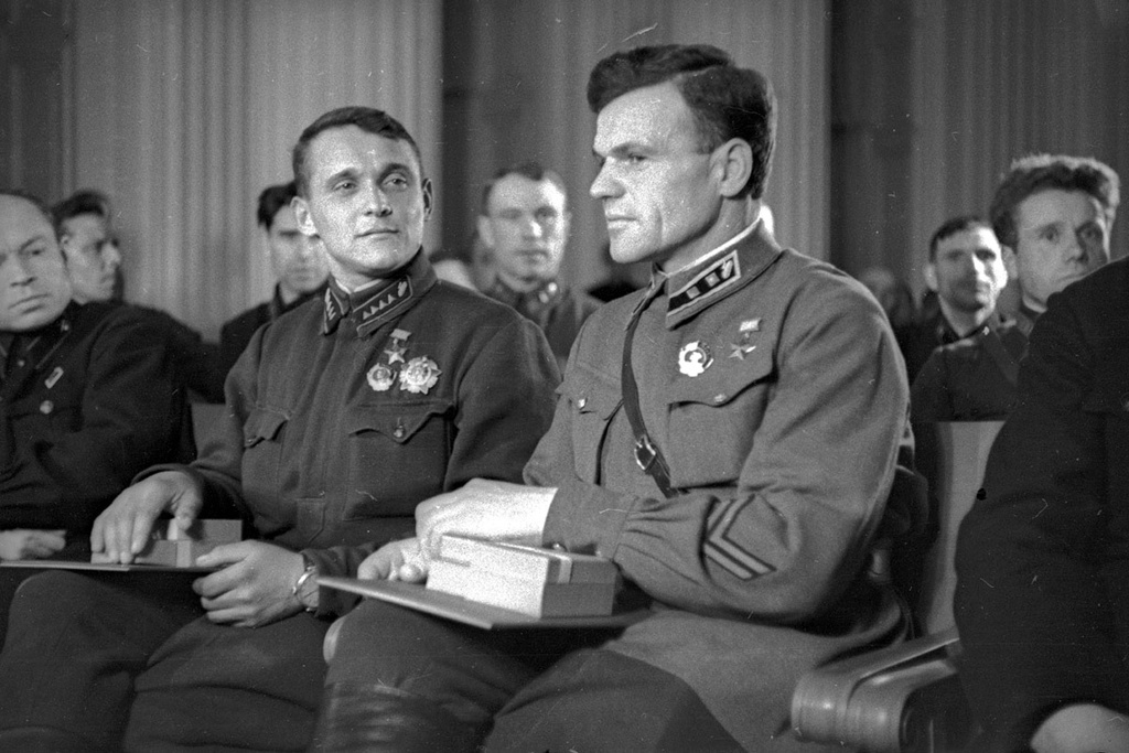 Герои Советского Союза Иван Просолов и Евгений Мороз, 1940 год, г. Москва