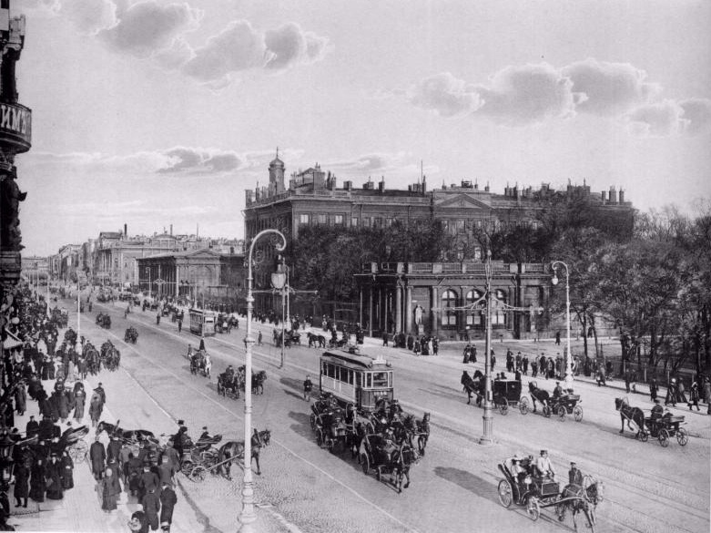 Невский проспект, 1910 - 1914, г. Санкт-Петербург. Выставка «Невский проспект» с этой фотографией.