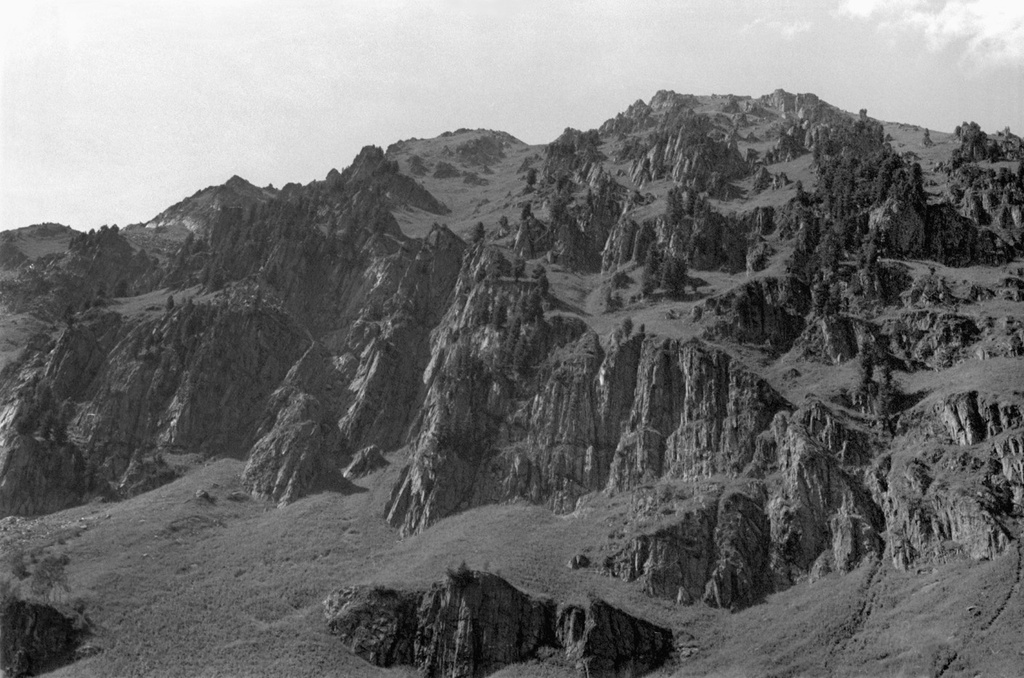 Горные склоны у Катунских Белков на Алтае, 19 августа 1989, Горно-Алтайская АО, Усть-Коксинский р-н. 