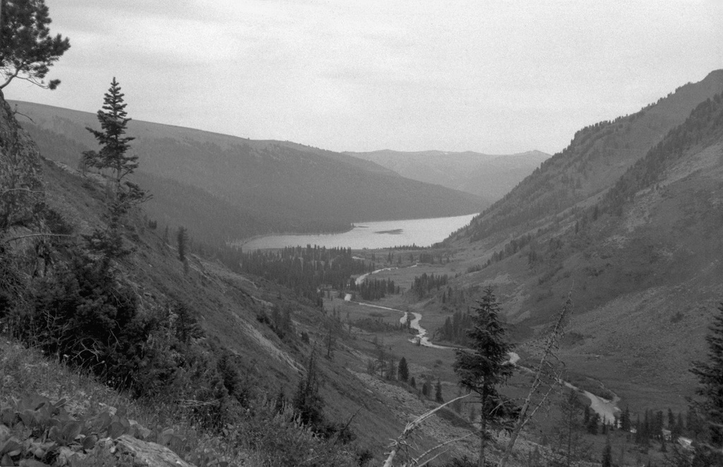 Долина южной склоны хребта Катунские Белки на Алтае, 20 августа 1989, Горно-Алтайская АО, Усть-Коксинский р-н. Хребет Катунские Белки.