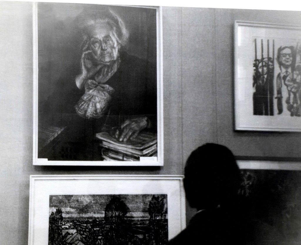 Портрет Надежды Петровны Куцкой, 1977 год. Портрет выставлялся на выставке московских художников в Манеже. Фотография из архива Игоря Федорова. 
