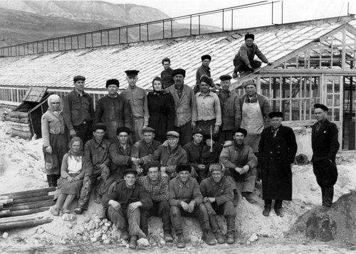 Строительство теплиц под Кисловодском, 1955 год, Ставропольский края, Кисловодский р-н