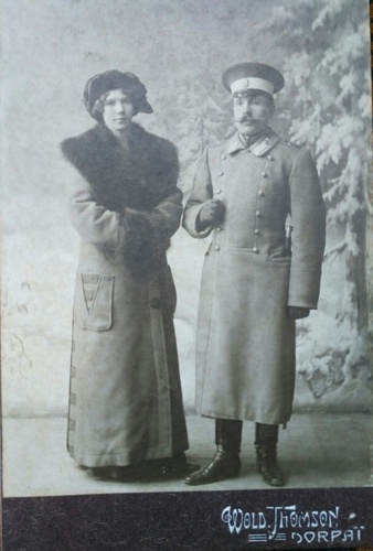 Военный Сергей Наумович Филиппов с женой Марией Васильевной, 1913 год, г. Юрьев