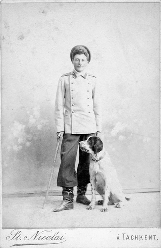 Константин Васильевич Смирнов с собакой Казбеком, 1899 год, г. Ташкент