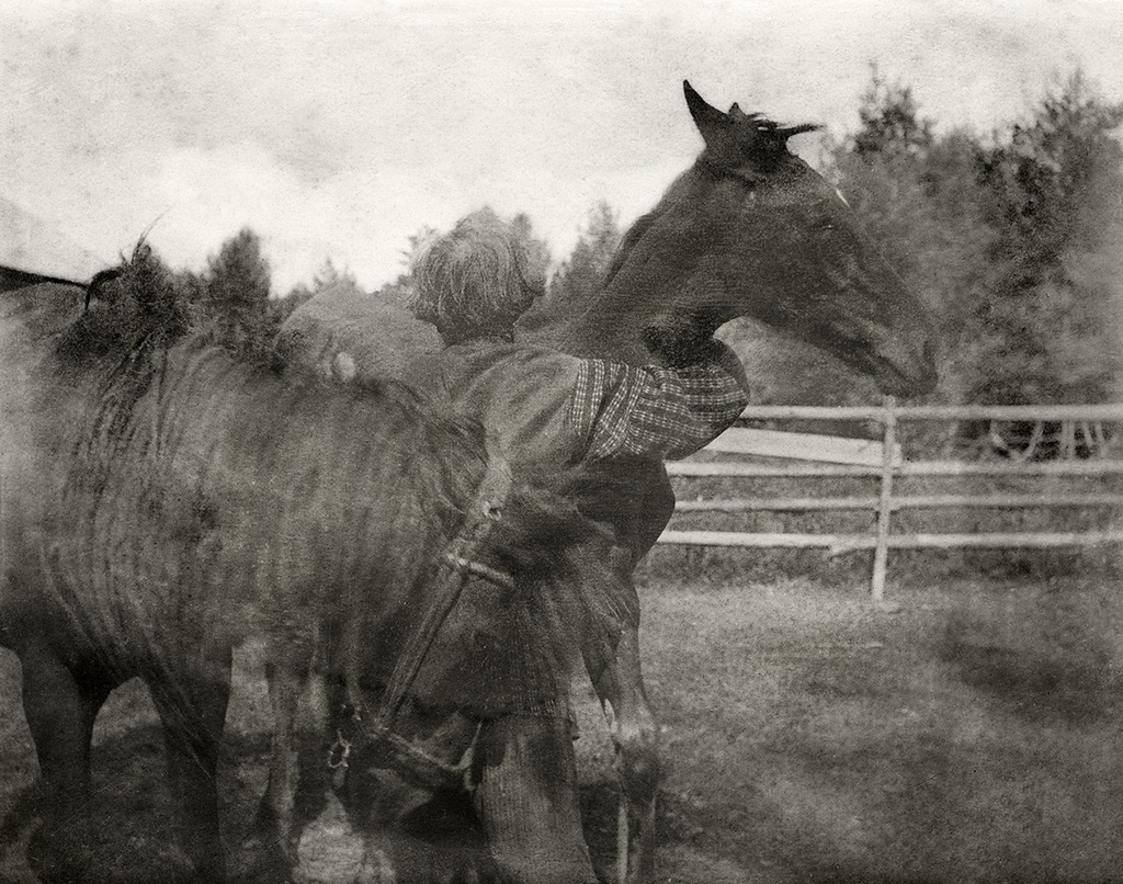 Алексей ловит Алису, август 1903, Костромская губ., Кинешемский у.. Выставка «Счастливый фотограф» с этой фотографией.
