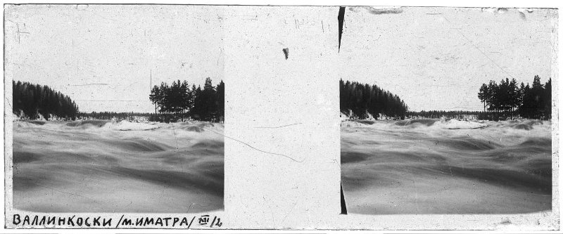 Водопад Валлен-Коски у города Иматра, декабрь 1912, Великое княжество Финляндское