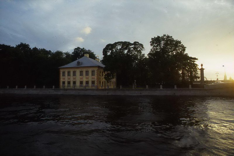 Вид с набережной Фонтанки на Летний сад, Летний дворец Петра I, 1985 год, г. Ленинград