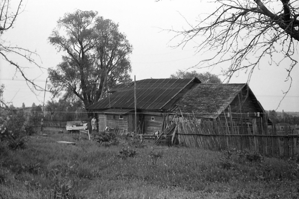 Старая изба со двора, 1980 - 1981, Калининская обл., дер. Берниково. Выставка «Немного из жизни одной деревни» с этой фотографией.