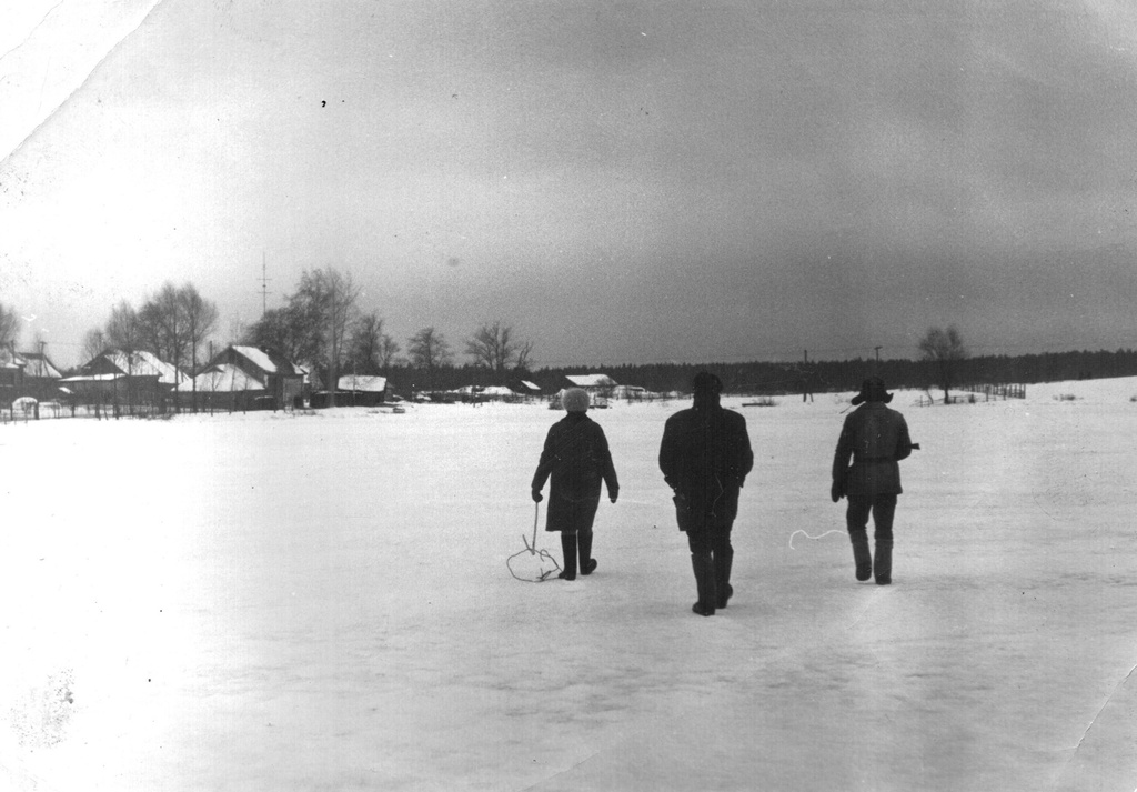 Зимой по реке, 1970 - 1975, Калининская обл., дер. Берниково. Выставка «Немного из жизни одной деревни» с этой фотографией.&nbsp;