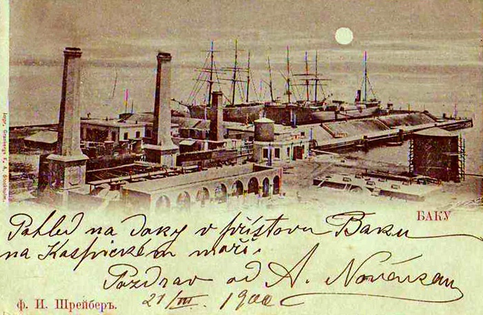 Черный Город и нефтеналивной пирс, 1898 - 1900, Бакинская губ., г. Баку. Из коллекции бакинского архитектора Мирона Рувимовича Либермана.