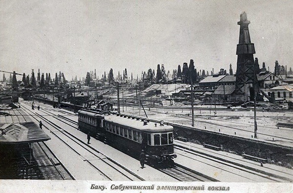 Сабунчи. Железнодорожный вокзал, 1926 год, Бакинская губ., г. Баку. Из коллекции бакинского архитектора Мирона Рувимовича Либермана (Баку 1908 год – Детройт 1996 год).