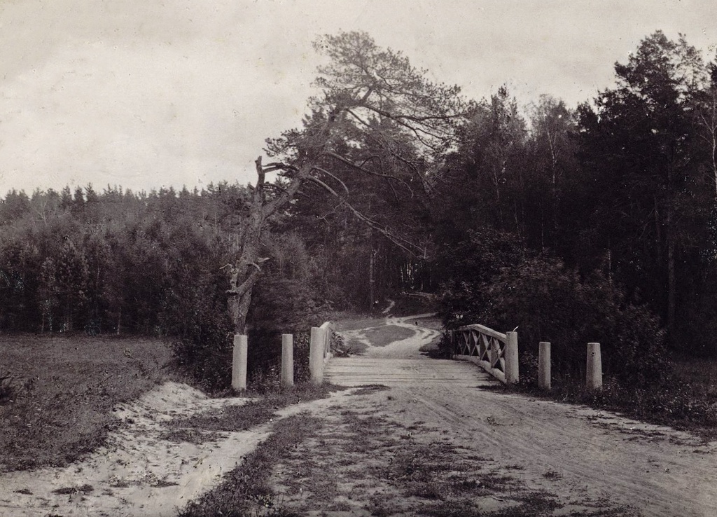 Мостик у бывших лебяжьих прудов, 1896 год, Московская губ., с. Измайлово. Из альбома опытной пасеки И. Р. О. А. Ж. и Р. (Императорского русского общества акклиматизации животных и растений).