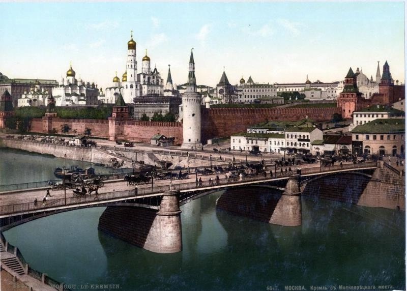 Кремль с Москворецкого моста, 1896 год, г. Москва