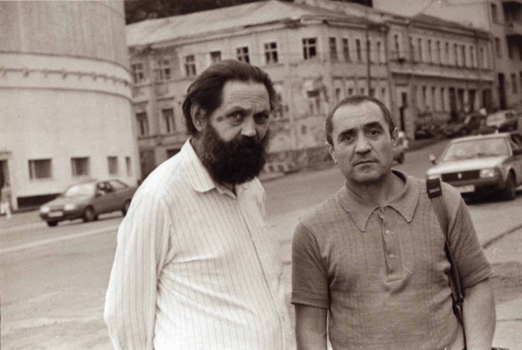 Борис Терентьевич Примеров (слева) и Аршак Арсенович Тер-Маркарьян на Трубной площади, 29 июля 1993, г. Москва