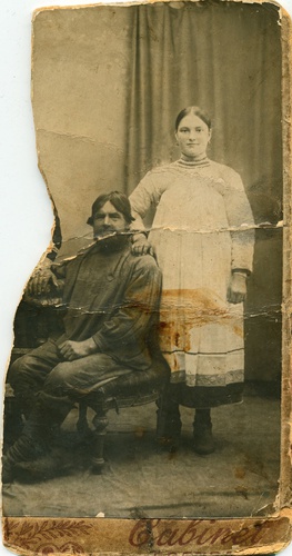 Отец и дочь. Михаил Кошелев с дочерью Еленой, 1919 - 1921, Рязанская обл., г. Скопин
