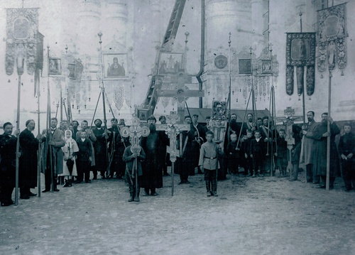 Крестный ход у стен Успенского собора, 1900 - 1917, Рязанская губ., г. Егорьевск