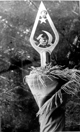 Знамя 8-й гвардейской стрелковой дивизии имени Героя Советского Союза генерал-майора И. В. Панфилова, 1943 год
