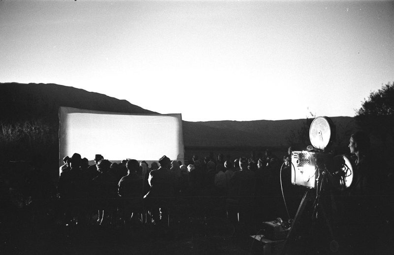 Летний кинотеатр на открытом воздухе, 1950-е, Таджикская ССР
