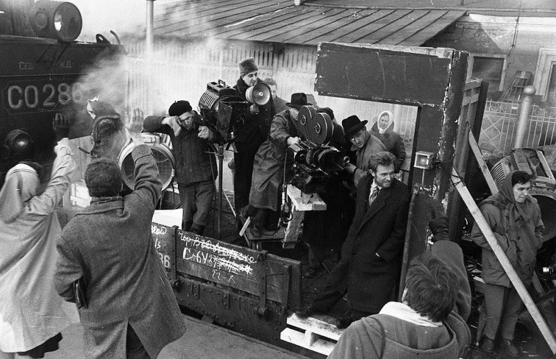 Рабочие моменты съемок фильма «Неотправленное письмо», 1959 год, г. Москва. Выставка «Камера! Мотор! Начали!» с этим снимком.