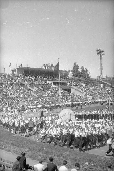 Стадион «Динамо». Парад пионеров столицы, 1937 - 1947, г. Москва
