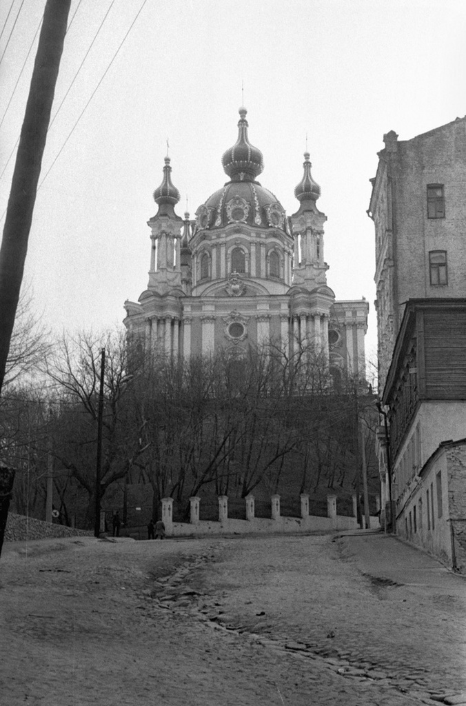 Андреевская церковь в Киеве, апрель 1981, Украинская ССР, г. Киев