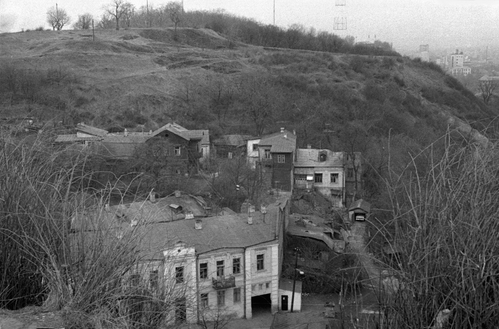 Вид с Замковой горы в Киеве, апрель 1981, Украинская ССР, г. Киев