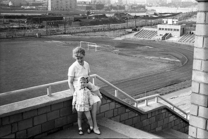 Стадион Стрельцова, 1964 - 1965, г. Москва. Фотография из архива Ирины Афанасьевой.